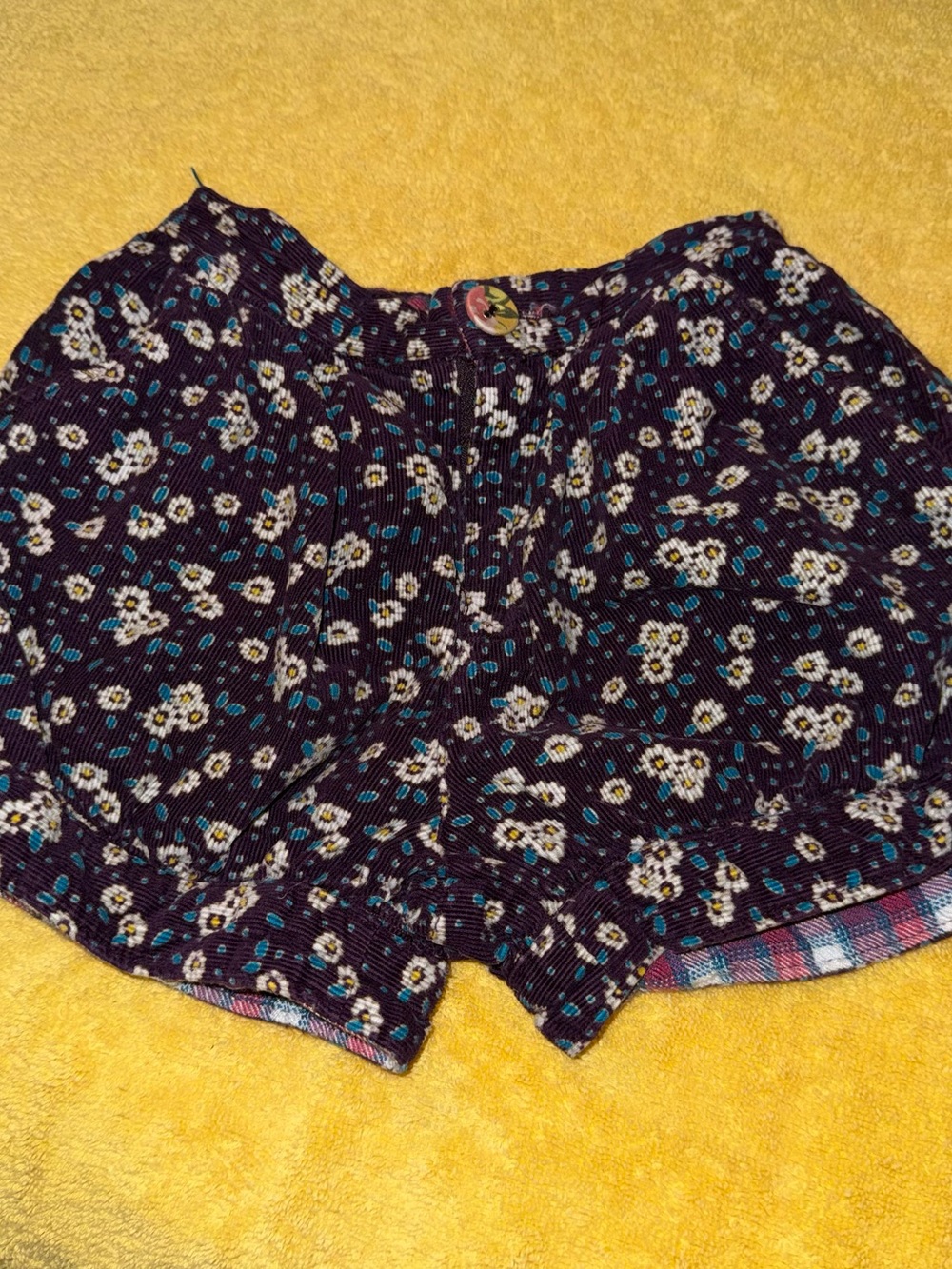 Matilda Jane Girls Size 4 Corduroy Purple Floral Shorts